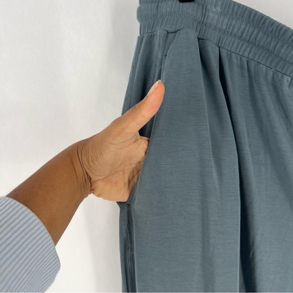 Women’s Slate Blue Jogger Track Pants - Drawstring Waist - Picture 5 of 16